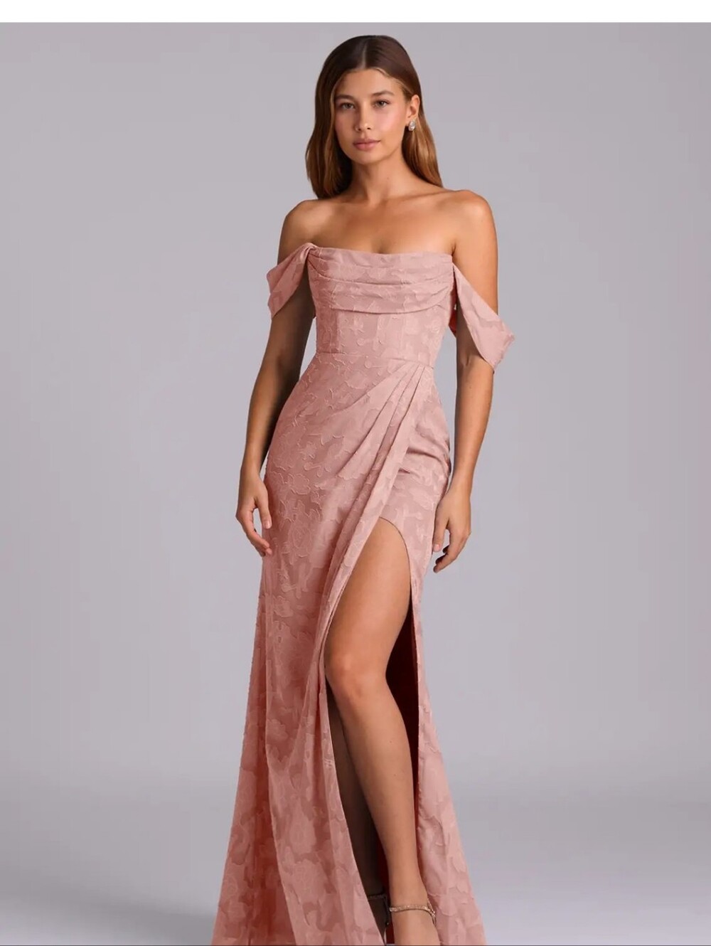 Azazie Rosette Floral Johana Maxi Dress Size A4 - Picture 3 of 8